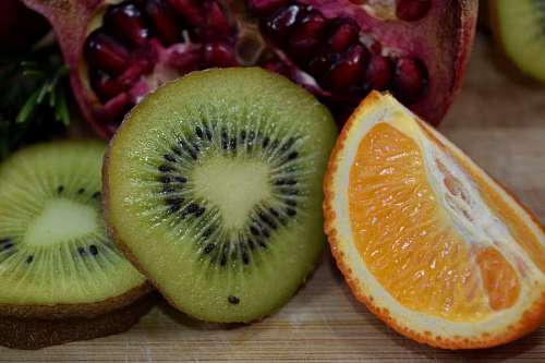 kiwi aroma de fruta amarga comida fresca madura granada mandarina vegano semilla kb