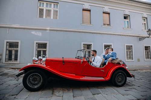 sedan oldtimer sedan fancy bride automobile groom transportation convertible married