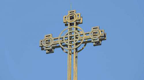 orthodox orthodox iron cross yellow steel outdoors architecture traditional