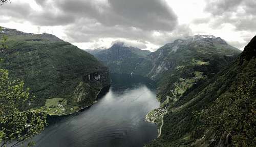 overlook overlooking mountain lakeside water hilltop lake river nature landscape valley 