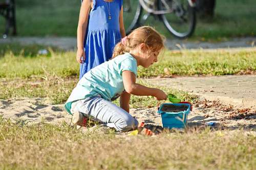 playground sand playing pretty children childhood toys fun grass child