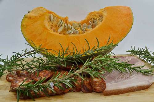 lomo pork pumpkin loin ham seed rosemary squash vegetable cooking 