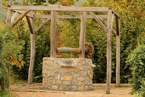 hecho a mano Rueda de aldea rural hecha a mano bien hoja naturaleza flor jardín de madera