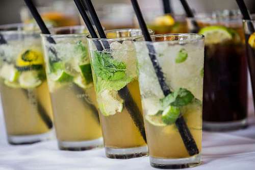lemonade water ice lemonade cocktail cold mint fruit crystal fresh straw beverage drinking