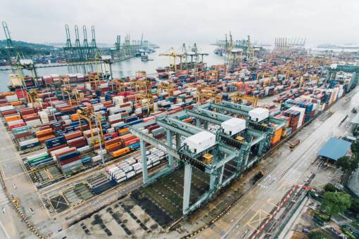 contenido contenedor van exportación viajes carga muelle bloque