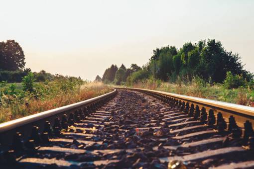track train tracks  railroad  railway  transportation  rocks  rural  countryside