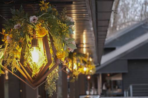 invierno temporada de celebración jardín iluminado;decoración de invierno de noche ligera