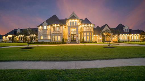 lawn architecture outdoors building exterior dusk grass night face