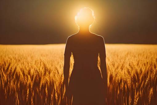 nature outdoors silhouette women summer woman;wheat field sunset