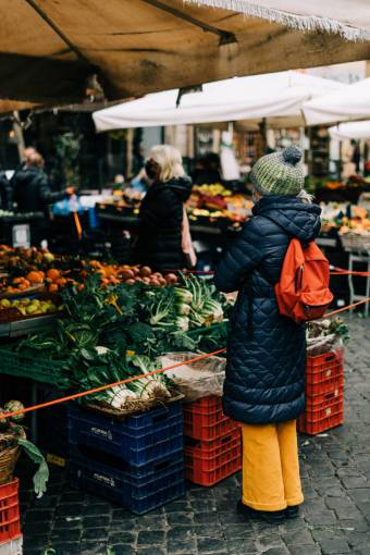 Campo de' Fiori Square in Rome, Italy