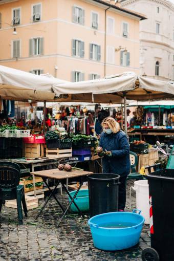 Campo de' Fiori Square in Rome, Italy