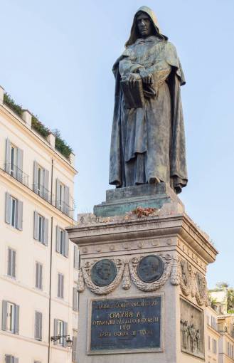 sculpture Campo de' Fiori Square in Rome, Italy