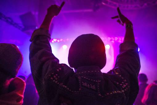 music lighting equipment performance space audience night purple;man;music;concert men stage