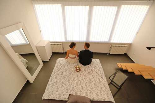 wife bedroom wife husband bed interior furniture apartment comfortable