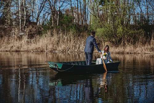 gondola boat groom gondola bride river paddle canal oar lake water