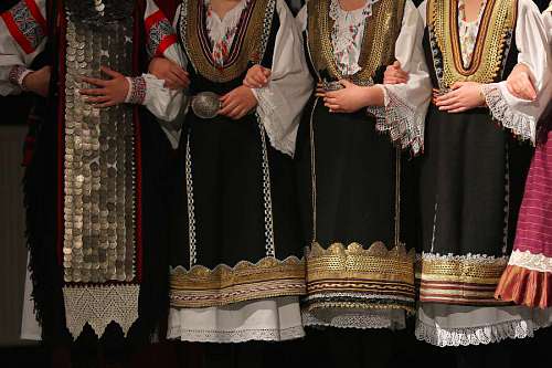 folk-art clothing fashioned folk traditional vestment outerwear gown portrait 