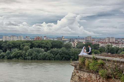 channel-change danube groom panorama bride river architecture landscape channel nature water