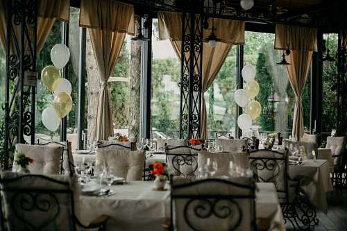 muebles Globo de comedor celebración vacía área de restaurante vajilla silla muebles