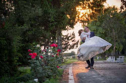 groom bride married pretty outdoors flower woman