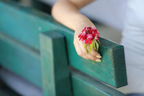 fingir banco de manicura brazo flores mano dedo romántico piel flor rosa