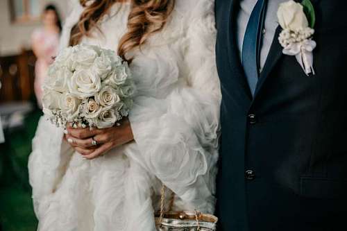outfit marriage groom ceremony bride elegance bouquet standing outfit