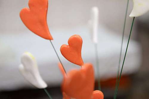 sticks heart hearts decoration close petal indoors blur flower 