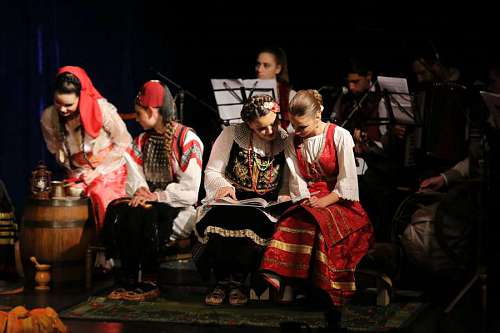 folk-art tradition folk costume event pretty serbia performance woman
