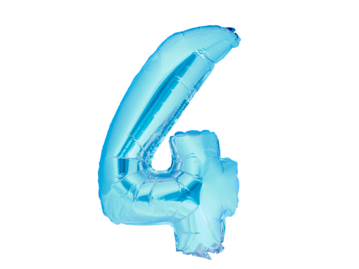 quatro Sobreposição De Número De Balão De Aniversário PNG