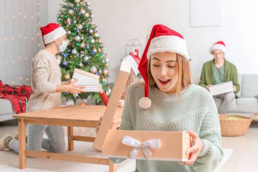 smiling Family at christmas