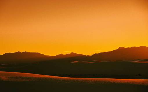 Orange sunset at the desert 