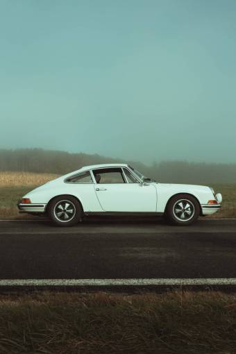 old Vintage white porsche