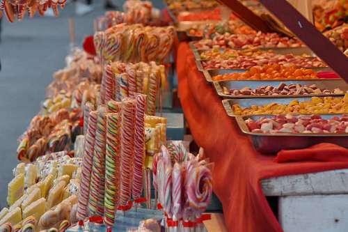 candy delicious dessert sell confectionery market bazaar sweet chocolate indoors desserts  blur traditional shopping