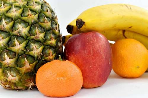 banana-dish-fruit fruit banana pineapple produce orange apple fresh healthy health cc0 kb