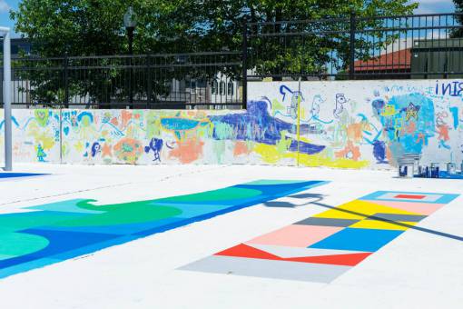 recreativo arte de la pared pública parque graffiti colorido recreación