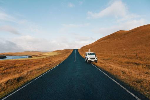 grassland road  highway  car  vehicle  travel  trip  highland