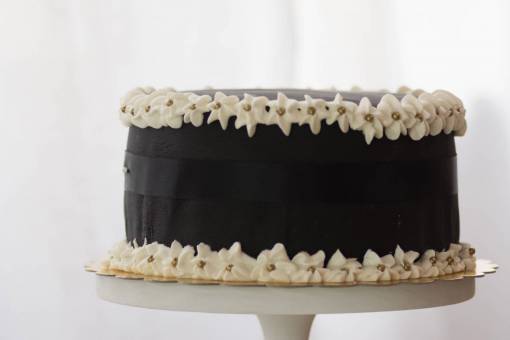 black-color Birthday cake with black icing