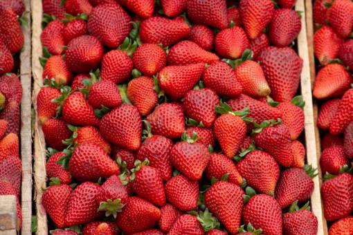 marketing Full frame shot of Fresh Strawberry's At A Local Market