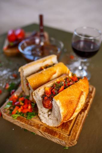 typical Choripan, typical sandwich from Argentina