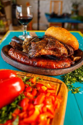 typical Choripan, typical sandwich from Argentina
