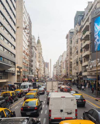 Corrientes Avenue in Buenos Aires, Argentina 