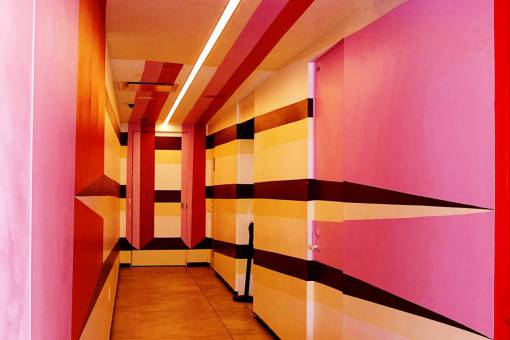 perspectiva arquitectura abstracto edificio pasillo diseño puertas colorido