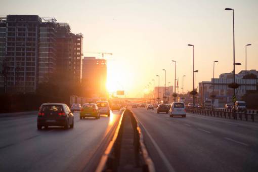 lane car  vehicle  lane  road  transportation  pole  lights