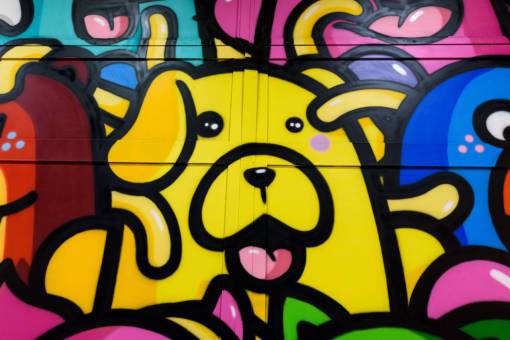bold colorful  graffiti  art  urban  paint  dog  bold