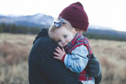 escarcha familia, niño, abrazar, abrazo, caminata, sendero, caminata
