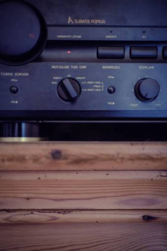 music  speaker  wooden  frame  button
