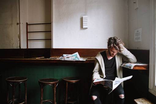 newspaper thinking  people  man  reading  magazine  newspaper  alone