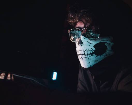 black-color hacker;mask;anonimus halloween dark spooky one person night men