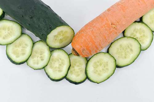 cucumber slices carrot nutrition antioxidant organic vegetable ingredients health  carrots