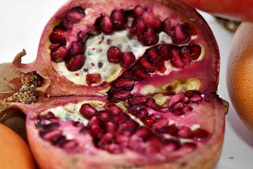 section pomegranate cross kernel fruit macro produce exotic dessert sweet kb