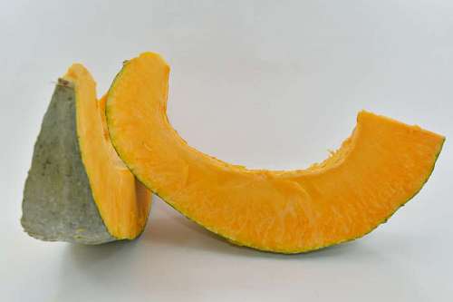 rebanada vegetal calabaza delicioso naranja amarillo vitamina nutrición saludable dulce